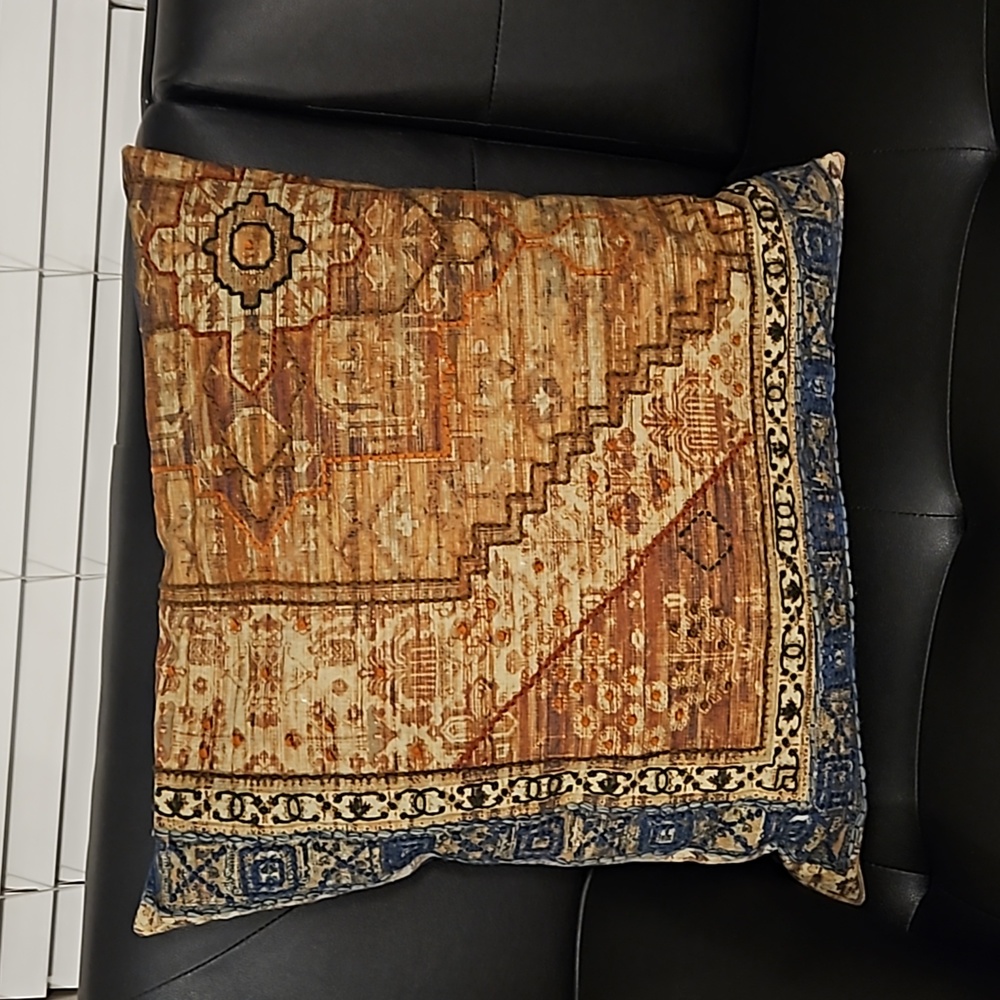 Embroidered Indian Motif Accent Pillow